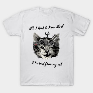 My Cat is my teacher - Cat Lessons - Cat Sensei T-Shirt